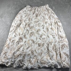 NWT Bloomingdale's Elan Women's Tropical Printed Maxi Skirt Beige Size XL